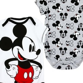 MICKEY MOUSE BOYS NEWBORN 2-PACK CREEPERS