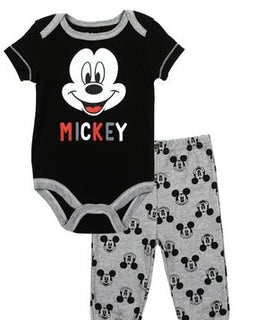 MICKEY MOUSE BOYS NEWBORN 2PC CREEPER PANT SET