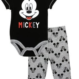 MICKEY MOUSE BOYS NEWBORN 2PC CREEPER PANT SET