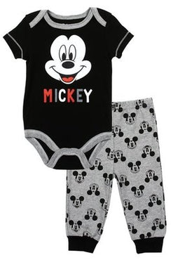 MICKEY MOUSE BOYS NEWBORN 2PC CREEPER PANT SET
