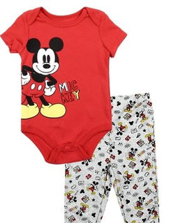 MICKEY MOUSE BOYS NEWBORN 2PC CREEPER PANT SET