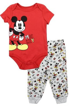 MICKEY MOUSE BOYS NEWBORN 2PC CREEPER PANT SET